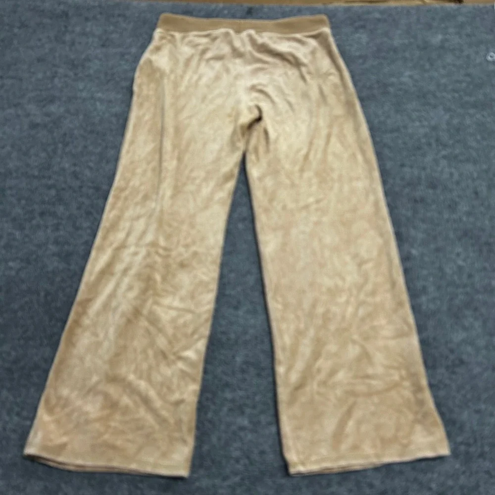 Michael Kors Pants Womens Size M Tan Velour Wide Leg Lounge Athleisure Casual